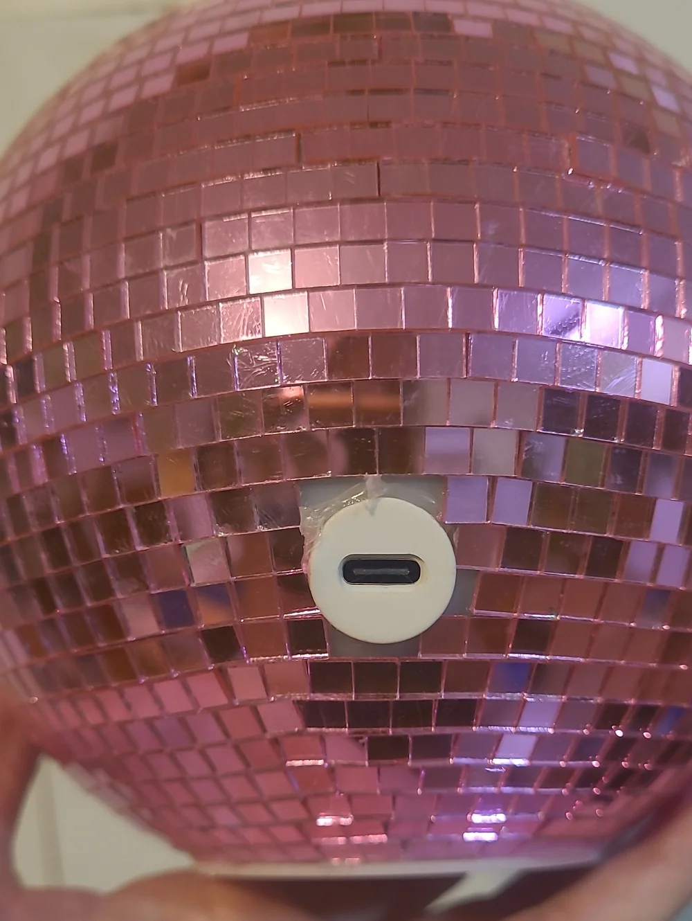 Pink Disco Ball Party Light Led Plug In - Sparkling Mirror Sphere